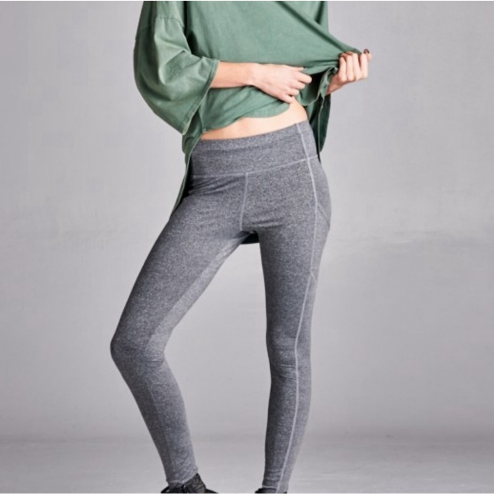 🍁New Fall🍁 Gray Athletic Pocket Leggings, Yoga Leggings